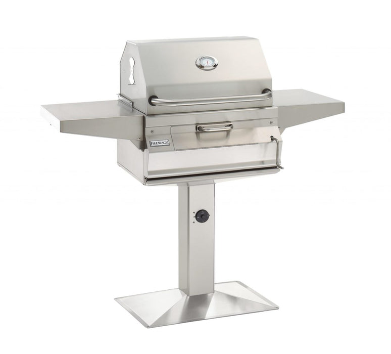 Fire Magic Legacy 24" Charcoal Patio Post Mount Grill with Smoker Hood