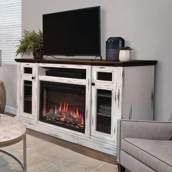 Charlotte Electric Fireplace TV Stand in Antique White
