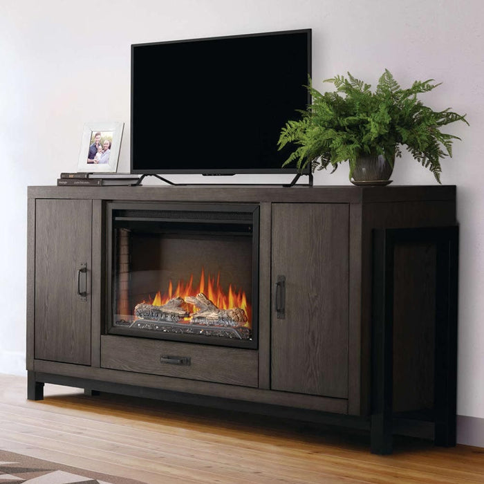 Franklin Electric Fireplace TV Stand in Weathered Oak