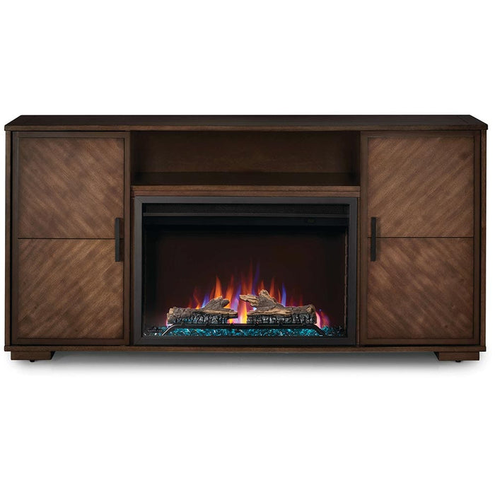 Hayworth Electric Fireplace TV Stand in Rustic Long Board