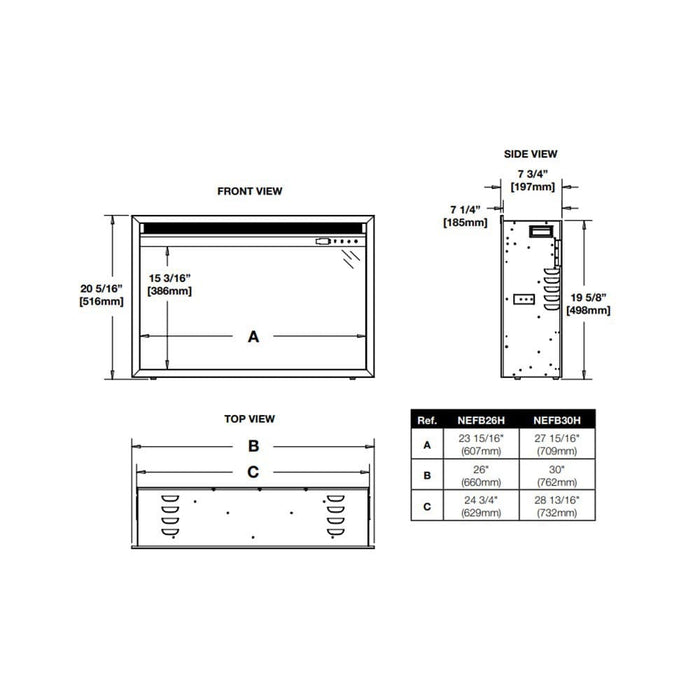 Napoleon 26-in Cineview Built-In Electric Fireplace