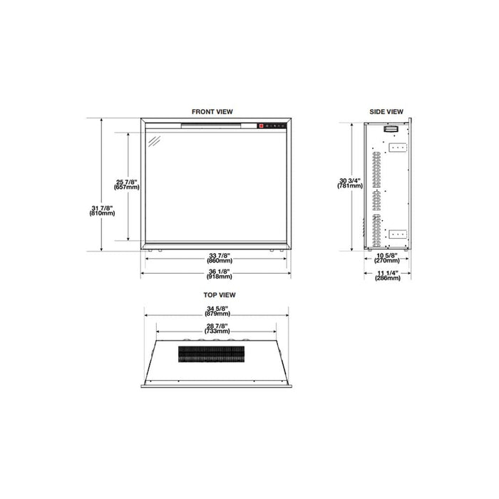 Napoleon 36-in Element Built-In Electric Fireplace Insert