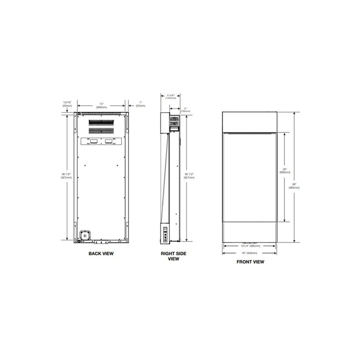 Napoleon 38-In Allure Vertical Wall Mount Electric Fireplace- NEFVC38H