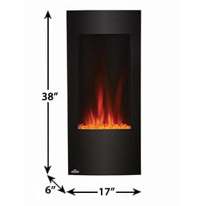 Napoleon Azure 38-In Vertical Black Wall Mount Electric Fireplace