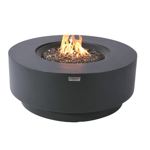 Elementi Plus Nimes Round Concrete Fire Pit Table - Fire Pit Oasis