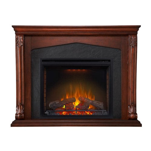Monroe Electric Fireplace Mantel Package in Burnished Walnut
