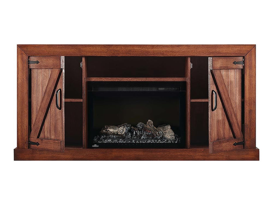 Lambert Electric Fireplace TV Stand in Rustic Wood