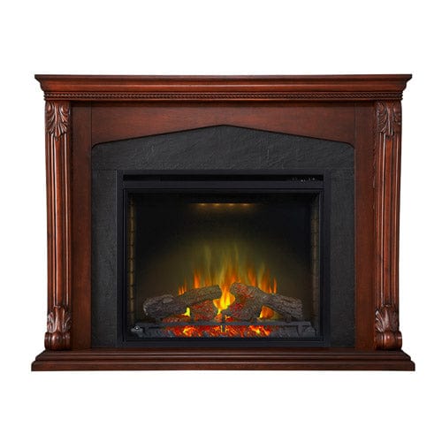 Monroe Electric Fireplace Mantel Package in Burnished Walnut