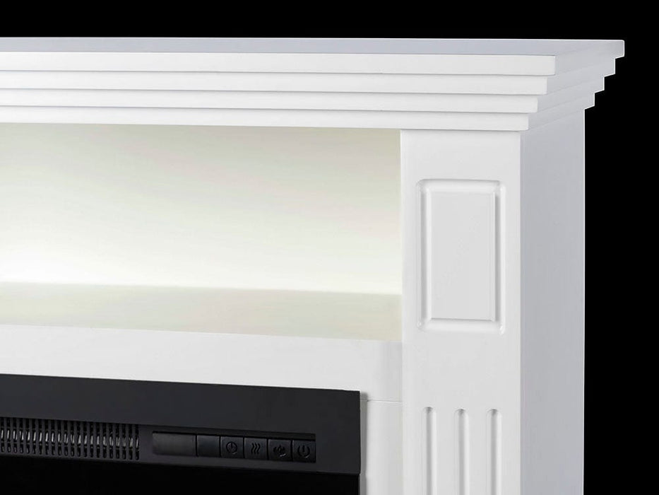 Maddie Electric Fireplace Media Cabinet in White