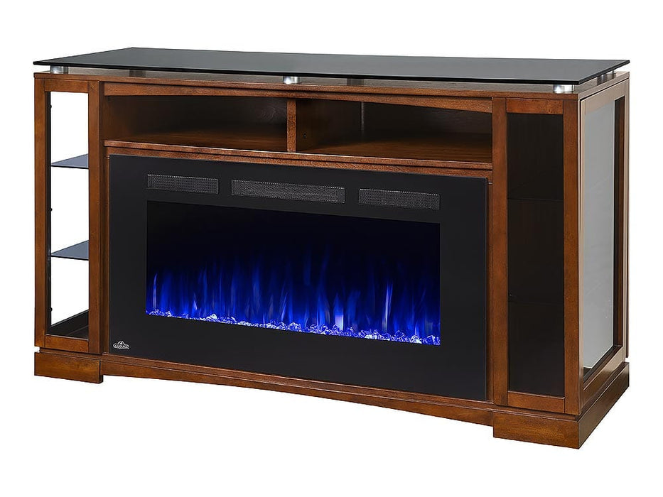 Shelton Electric Fireplace Media Console in Burnished Walnut