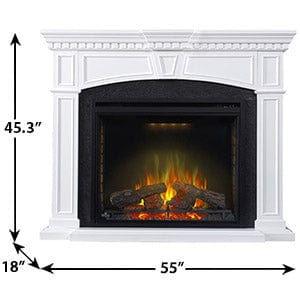 Taylor Electric Fireplace Mantel Package in White- NEFP33-0214W